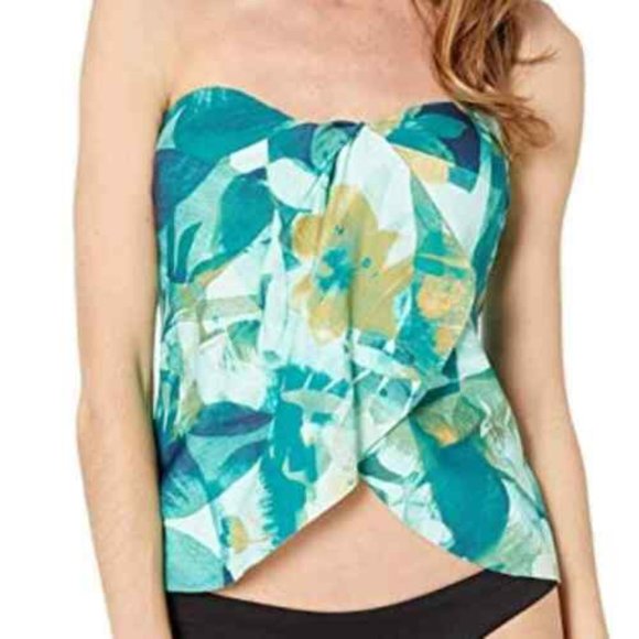 Vince Camuto Strapless Draped Tankini Top - Picture 3 of 4